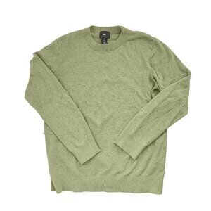 Men's H&M Light Green Crewneck Knit Sweater Shirt Slim Fit - Large